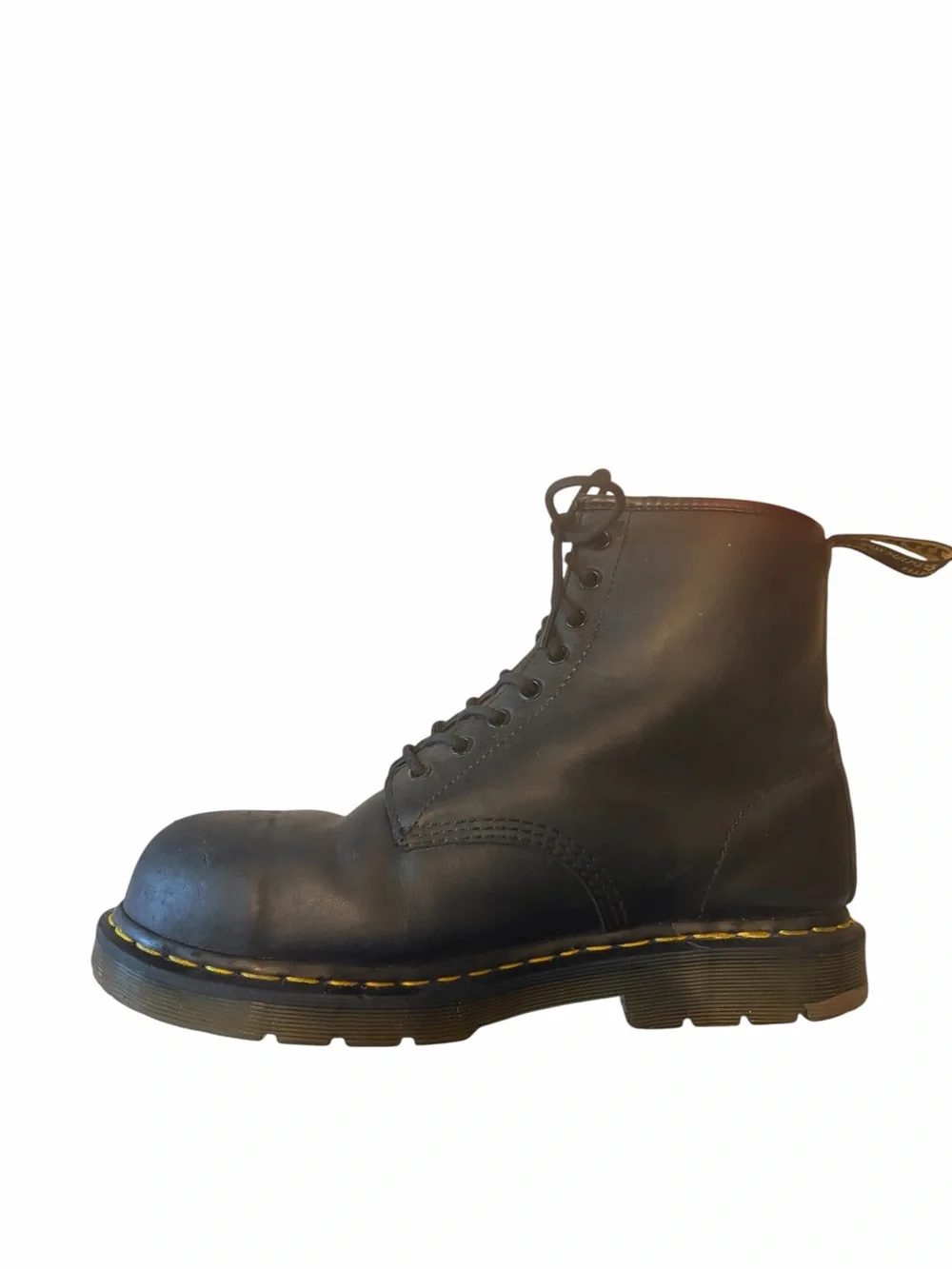 Doc Martens Steel Toe Safety Boots Mens 12 black lace up work boots